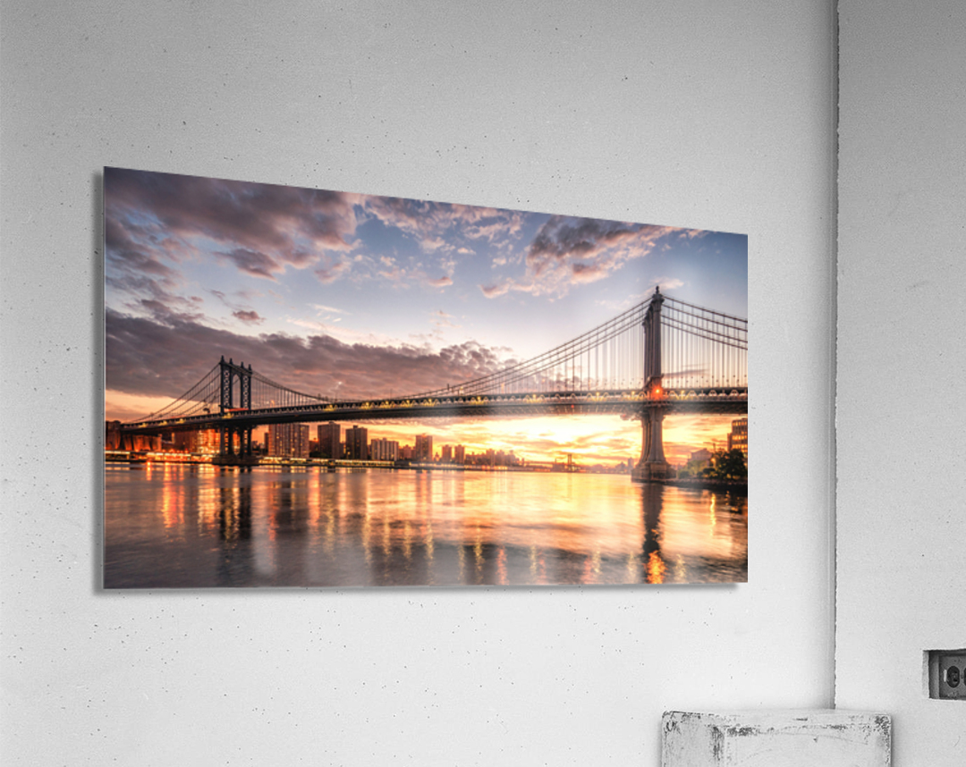 Golden hour at Manhattan Bridge  Acrylic Print 