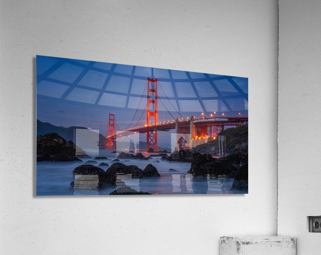 Red & Blue Golden Gate Bridge  Acrylic Print 
