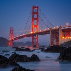 Red & Blue Golden Gate Bridge