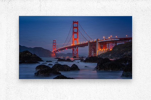 Red & Blue Golden Gate Bridge  Metal print
