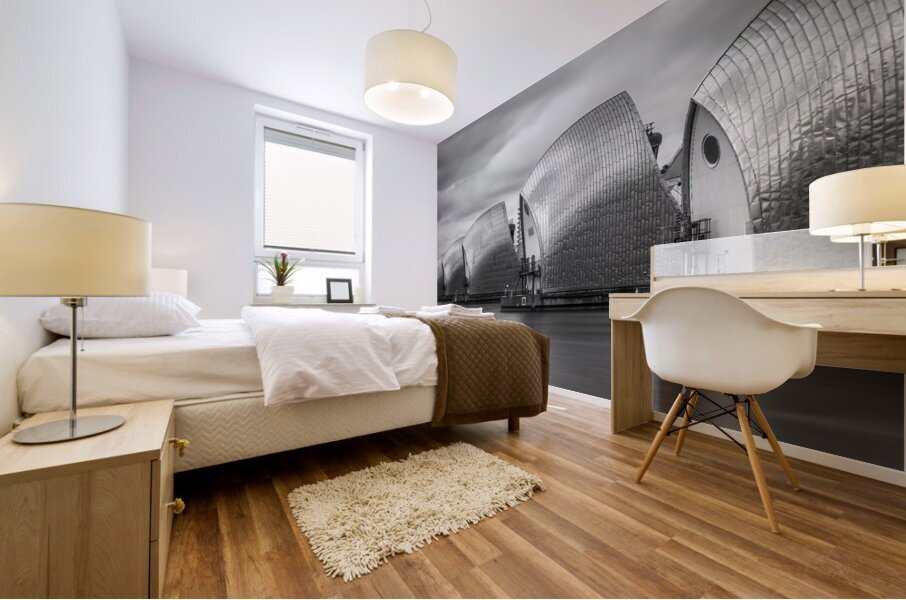 Thames Barrier London | Black and White Long Exposure Photography Mural print