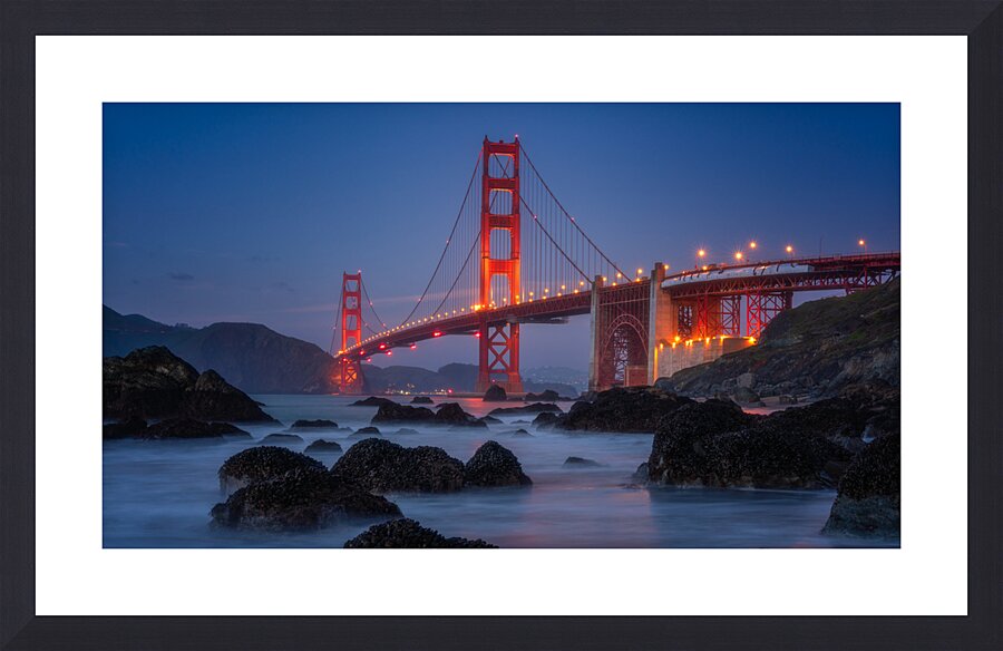 Red & Blue Golden Gate Bridge  Framed Print Print