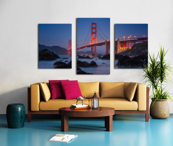 Red & Blue Golden Gate Bridge Canvas print
