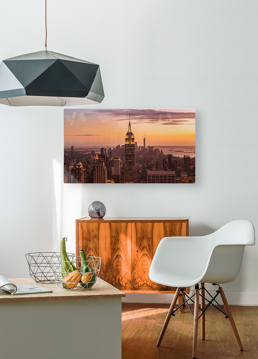 Manhattan From Above  HD Metal print with Floating Frame on Back