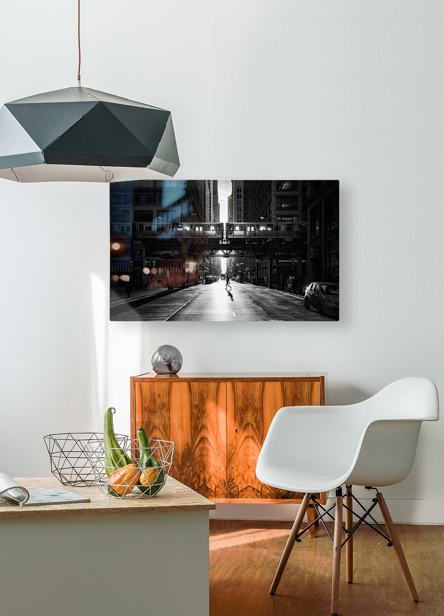 Downtown Chicago  HD Metal print with Floating Frame on Back