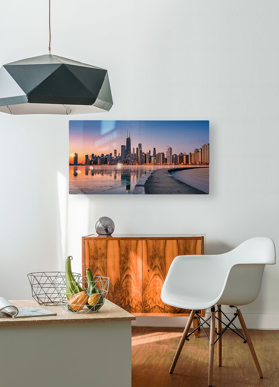 Chicago Illinois   HD Metal print with Floating Frame on Back
