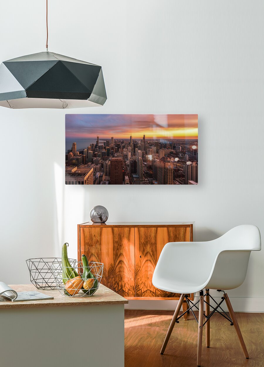 Chicago 360  HD Metal print with Floating Frame on Back