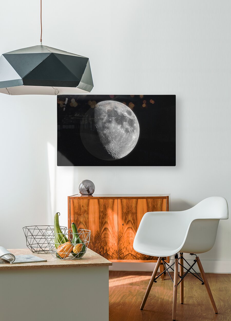 The Moon  HD Metal print with Floating Frame on Back
