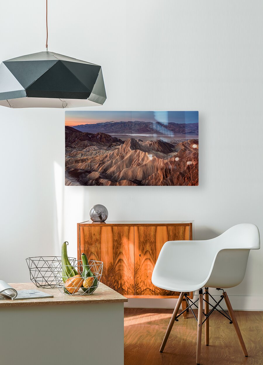 Zabriskie Point Death Valley  HD Metal print with Floating Frame on Back