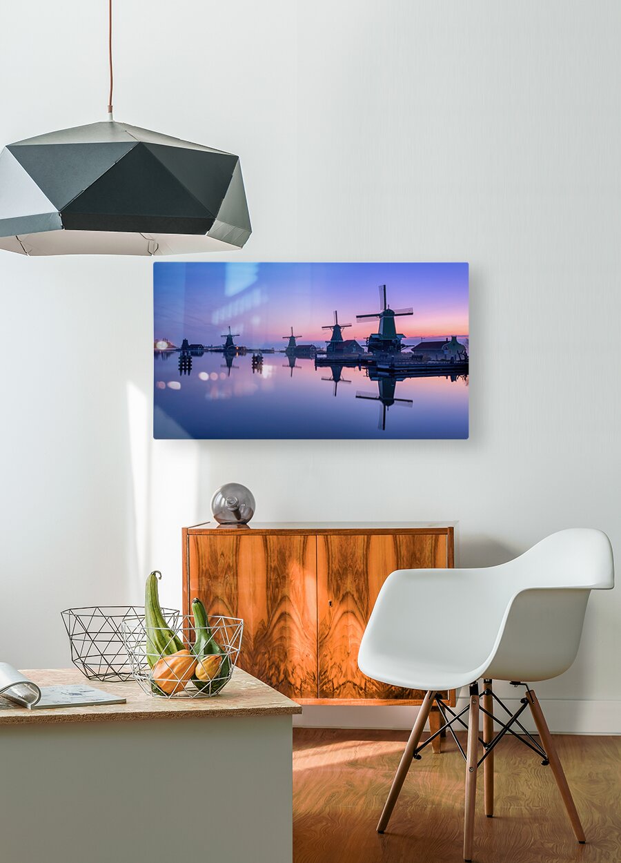 Zaanse Schans Windmills  HD Metal print with Floating Frame on Back