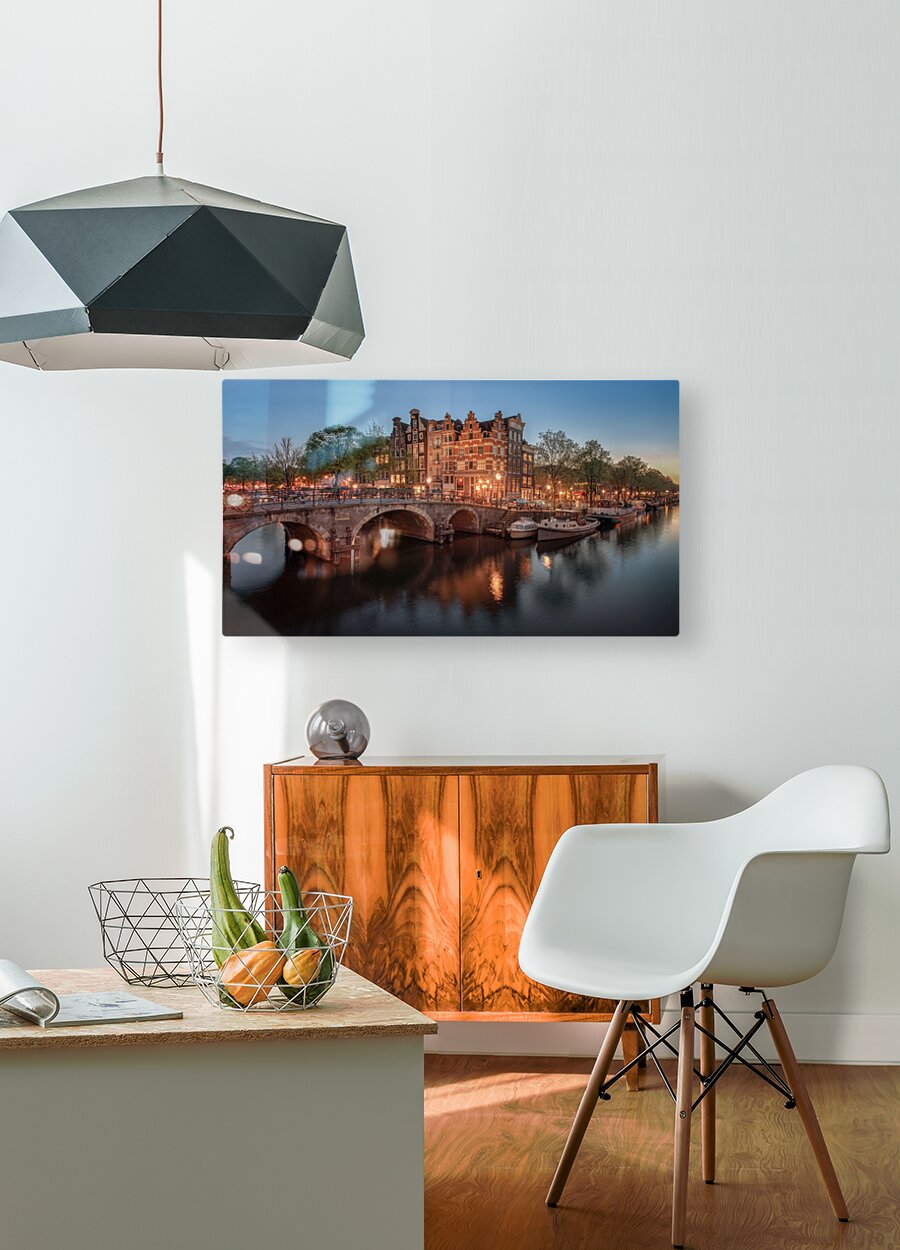 Lights on Amsterdam  HD Metal print with Floating Frame on Back