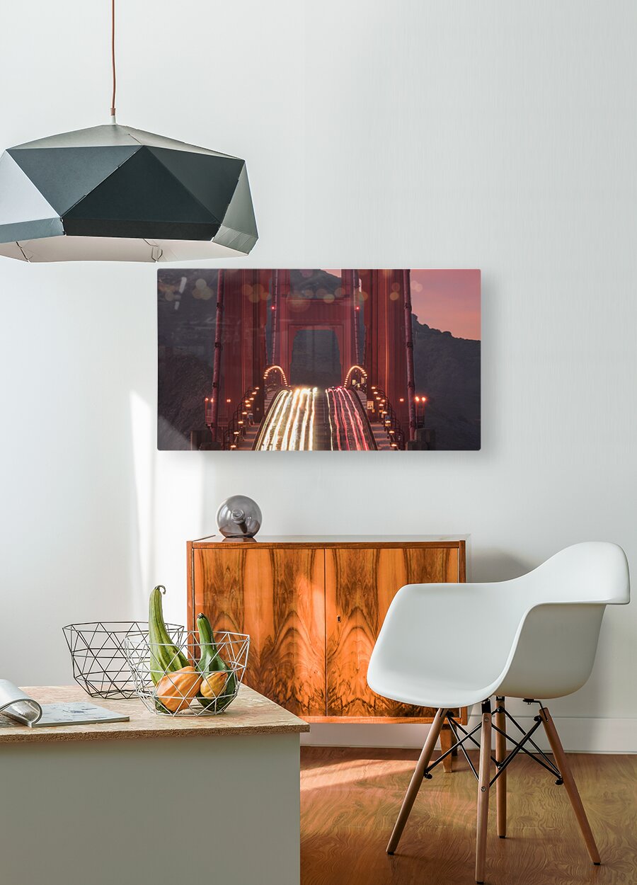 Traffic Golden Gate Bridge  HD Metal print with Floating Frame on Back
