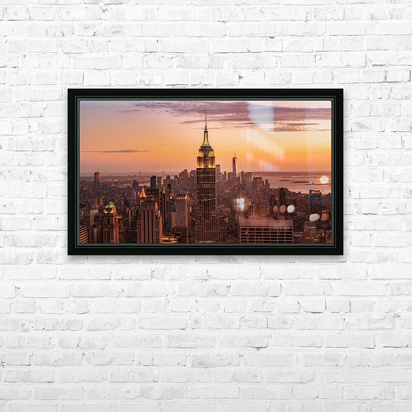 Manhattan From Above HD Sublimation Metal print with Decorating Float Frame (BOX)