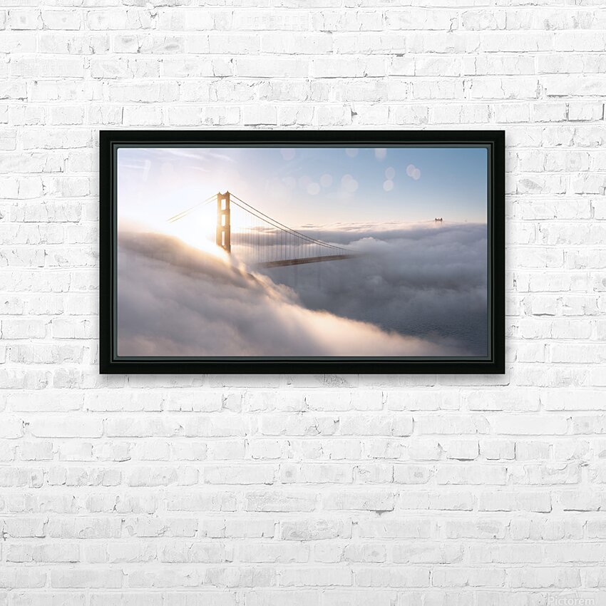 Golden Gate Sunrise HD Sublimation Metal print with Decorating Float Frame (BOX)