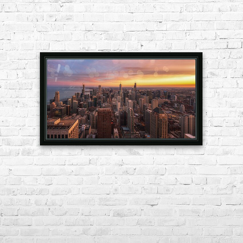 Chicago 360 HD Sublimation Metal print with Decorating Float Frame (BOX)