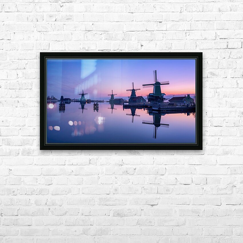 Zaanse Schans Windmills HD Sublimation Metal print with Decorating Float Frame (BOX)
