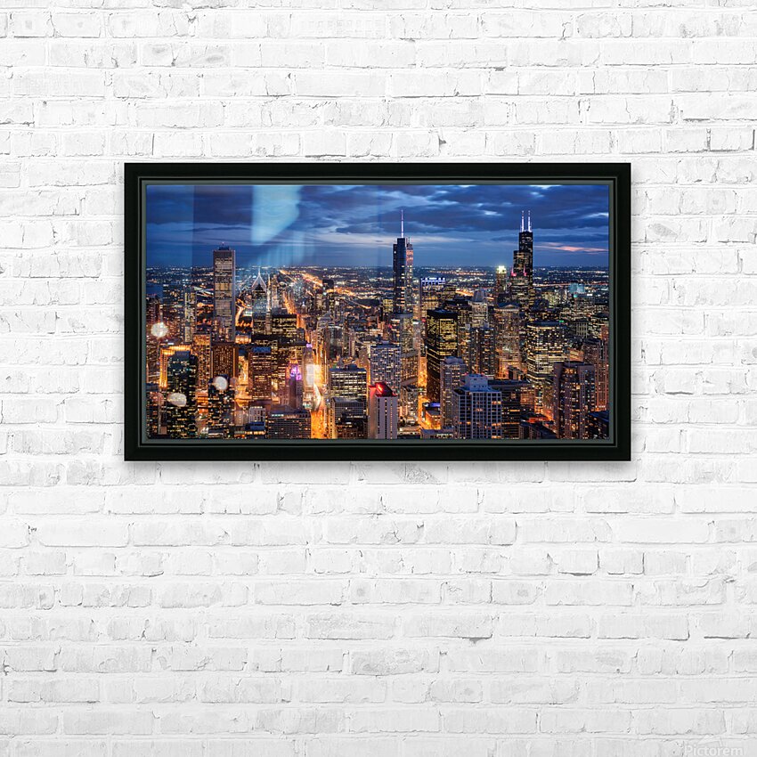 Chicago Blues HD Sublimation Metal print with Decorating Float Frame (BOX)