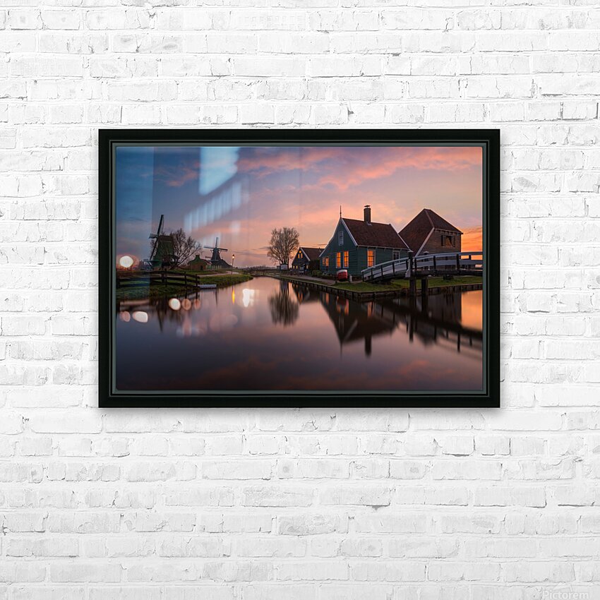 Dutch Landscape HD Sublimation Metal print with Decorating Float Frame (BOX)