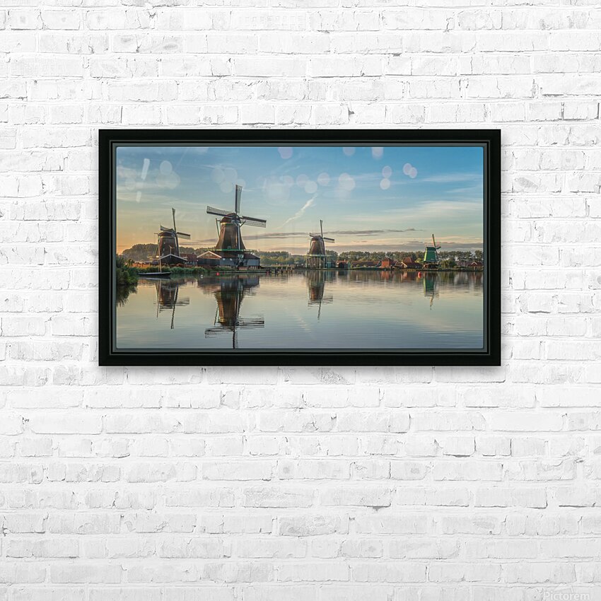 Dutch Windmills Zaanse Schans HD Sublimation Metal print with Decorating Float Frame (BOX)