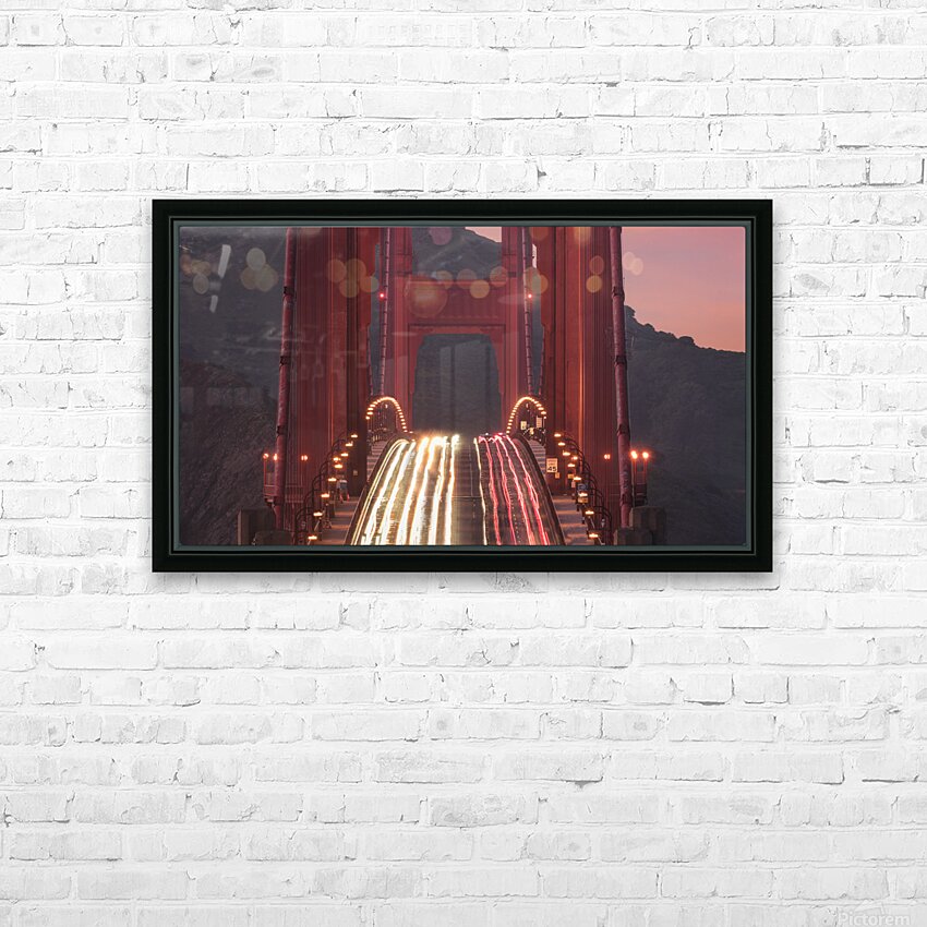 Traffic Golden Gate Bridge HD Sublimation Metal print with Decorating Float Frame (BOX)