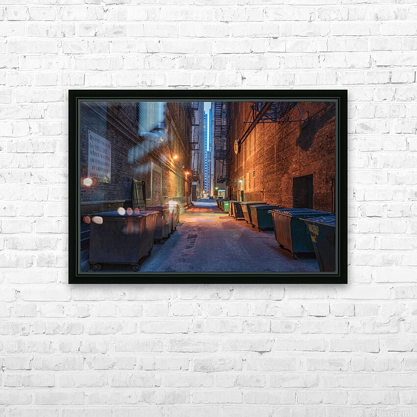 Chicago Back Alley HD Sublimation Metal print with Decorating Float Frame (BOX)