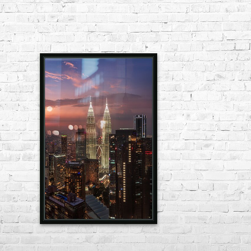 Twin Towers Kuala Lumpur HD Sublimation Metal print with Decorating Float Frame (BOX)
