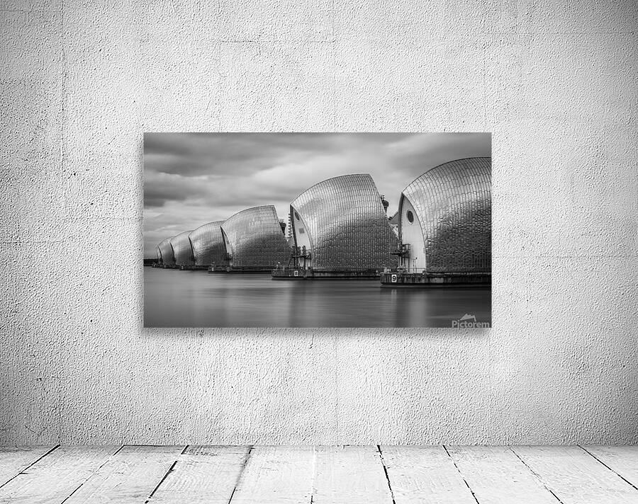 Thames Barrier London | Black and White Long Exposure Photography Wall Preview