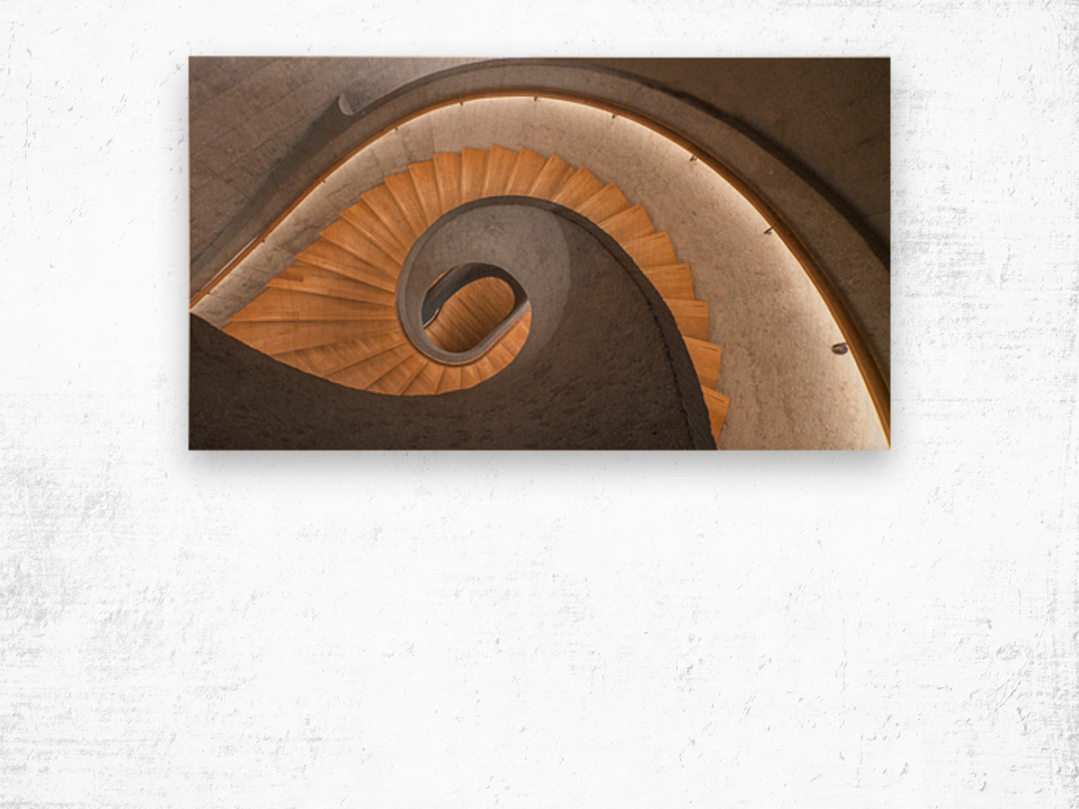 Spiral Stairs Hong Kong Wood print