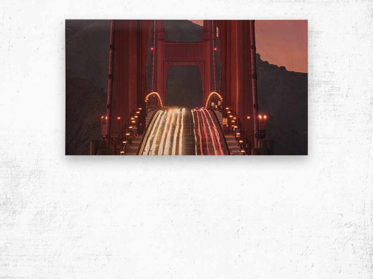 Traffic Golden Gate Bridge Wood print